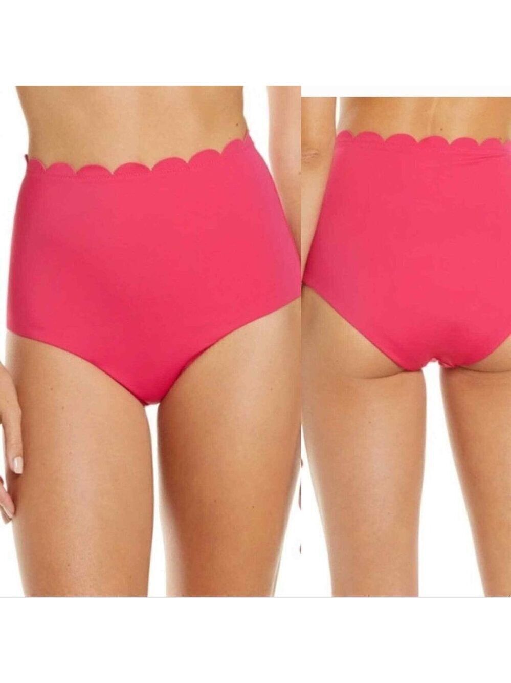 𝅺CHELSEA28 High Waist Scalloped Pink Bikini Bottoms Womens Sz Xlarge BNWOT